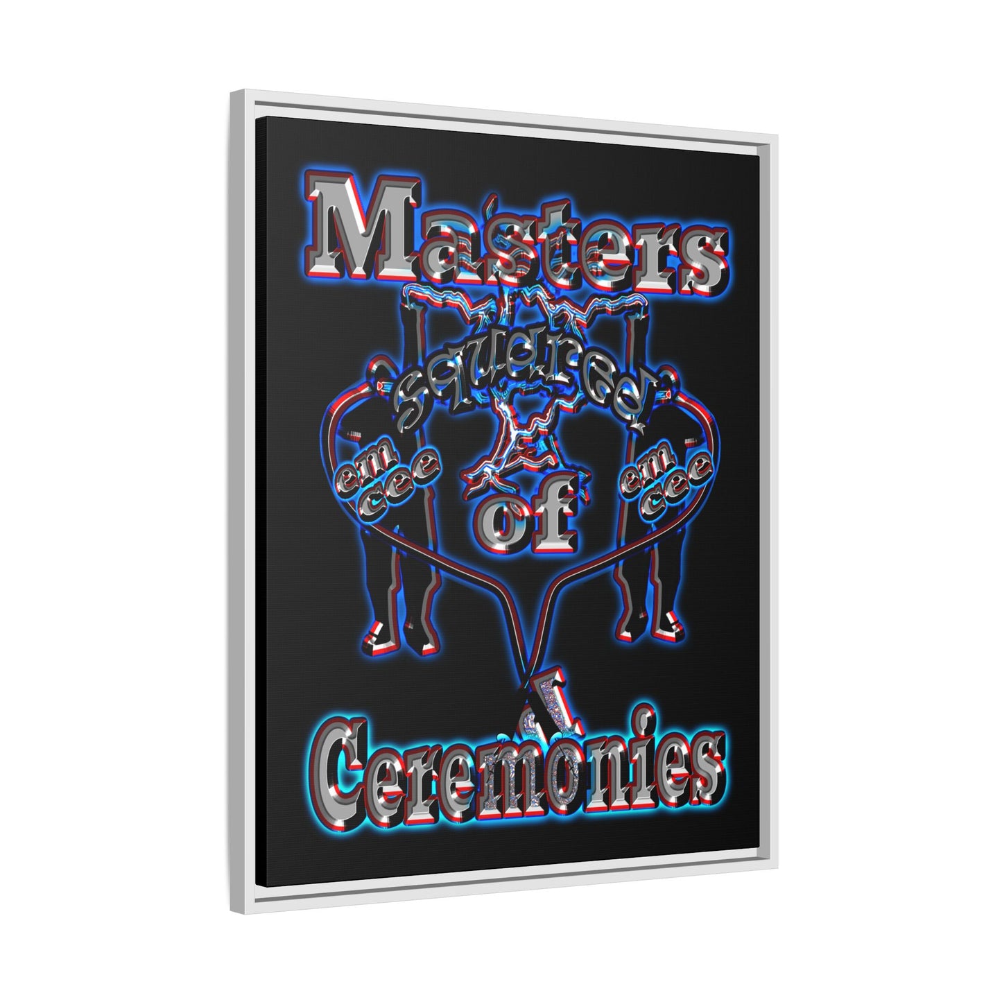 em cee squared - framed canvas art (black)