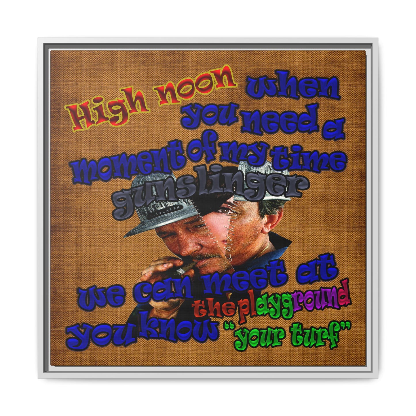 high noon - framed canvas art (brown papyrus)