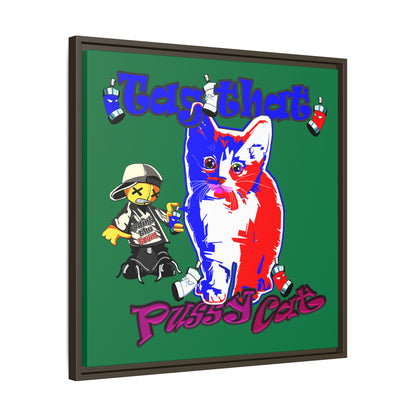 tag that - framed canvas art (dark green)
