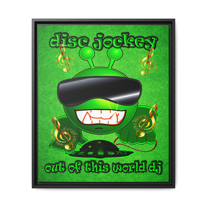 disc jockey - framed canvas art (green turf)