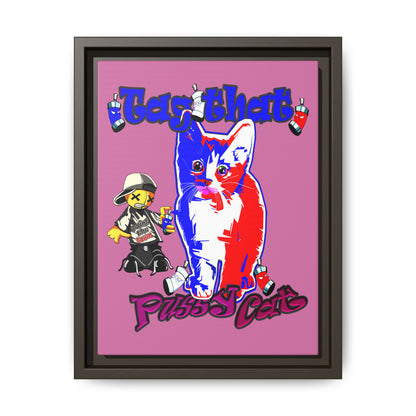 tag that - framed canvas art (light pink)