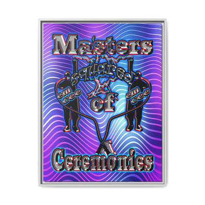 em cee squared - framed canvas art (purple wave)