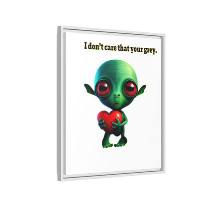 I don't care that your grey - framed canvas art (white)