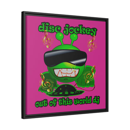 disc jockey - framed canvas art (pink)