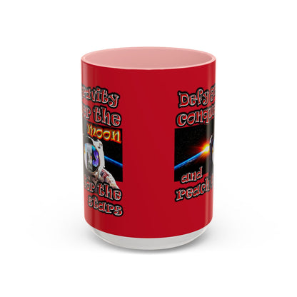 defy conquer reach - Accent Mug (dark red)