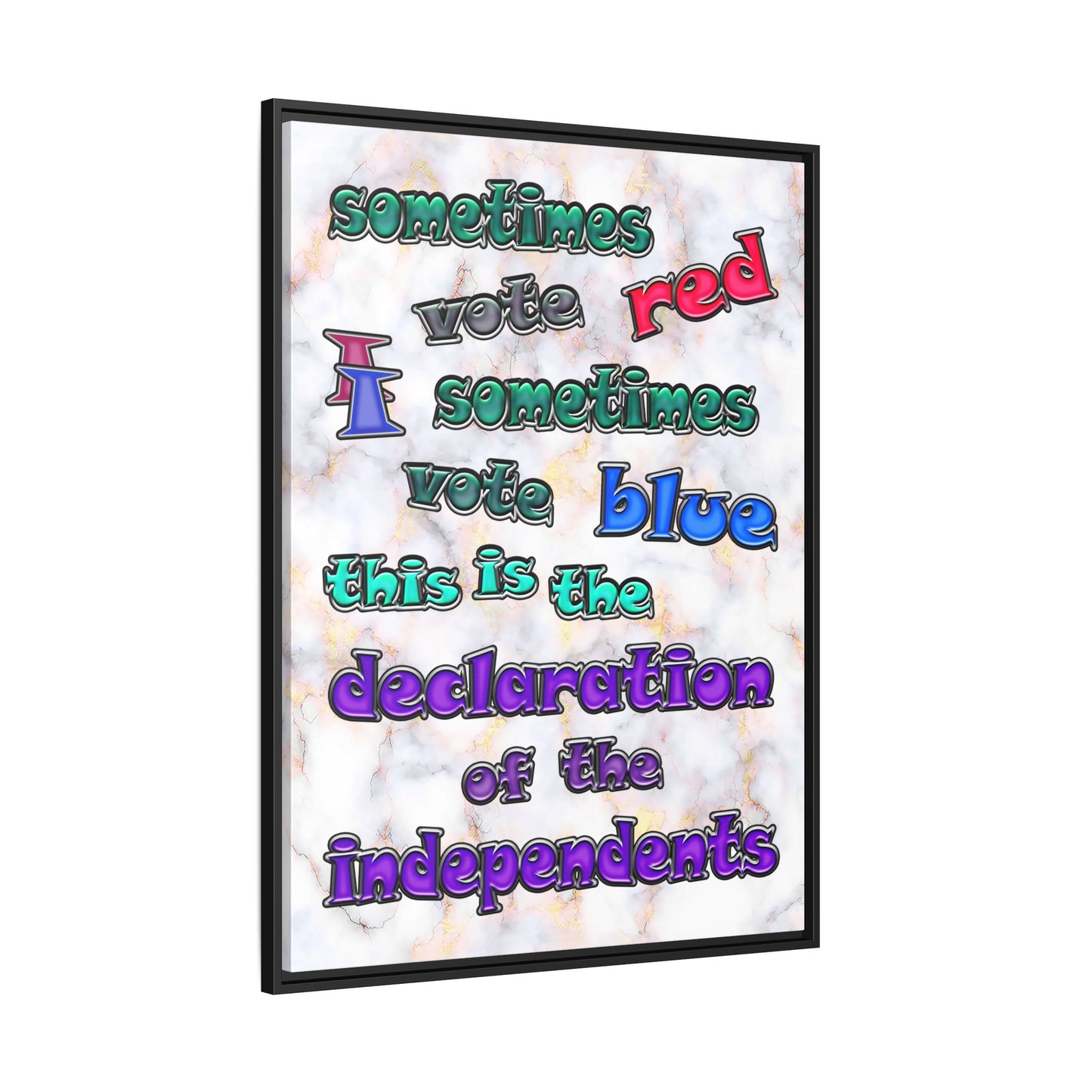declaration of the independents - framed canvas art (white marble)