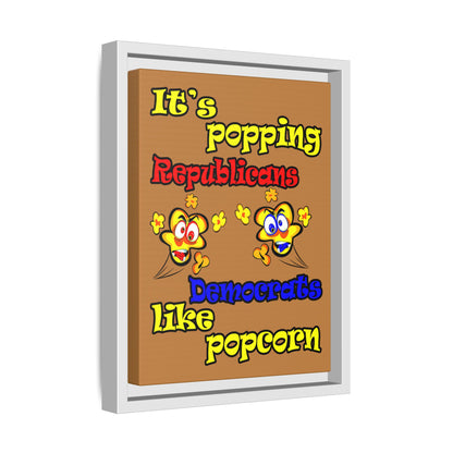 popping like popcorn - framed canvas art (light brown)