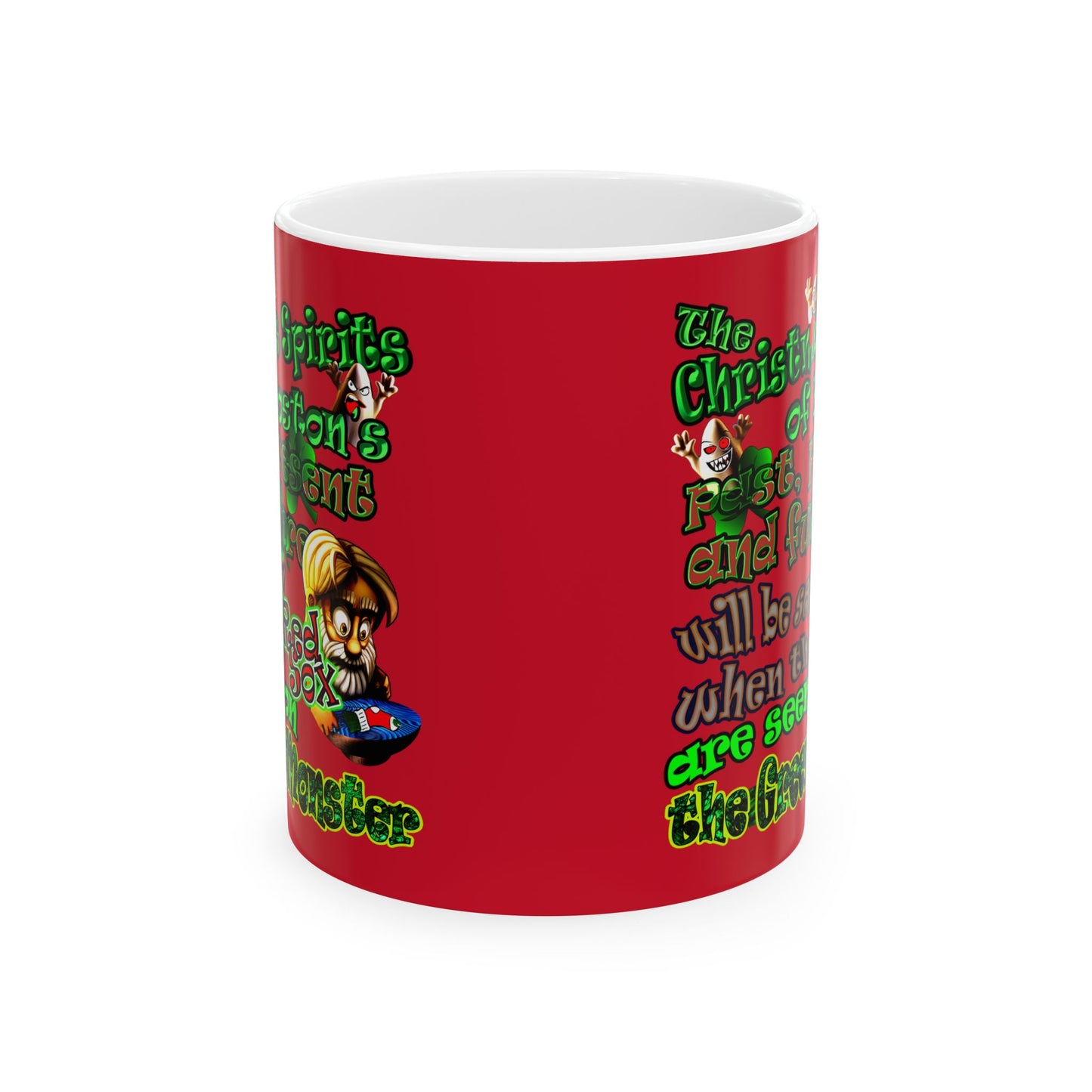 christmas spirits of boston - White Mug (dark red)