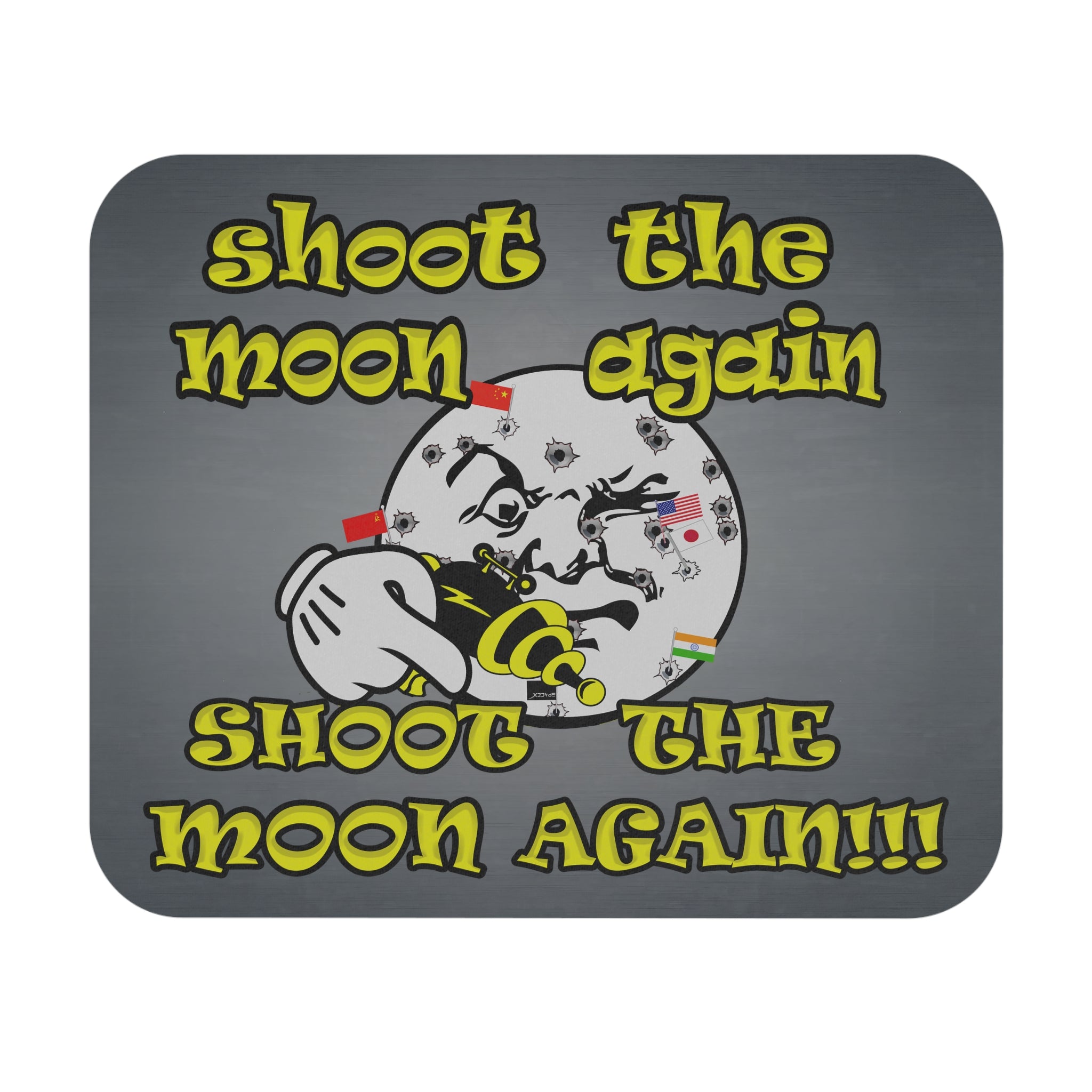 shoot the moon again - Mouse Pad (Rectangle) (grey-light grey)