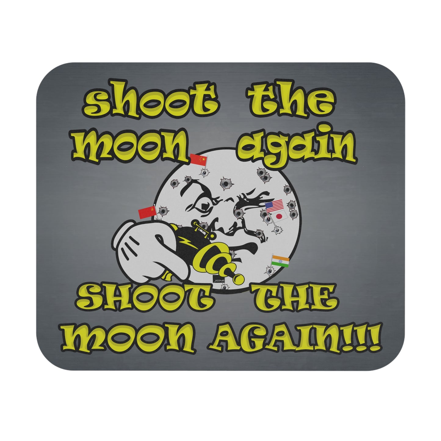 shoot the moon again - Mouse Pad (Rectangle) (grey-light grey)