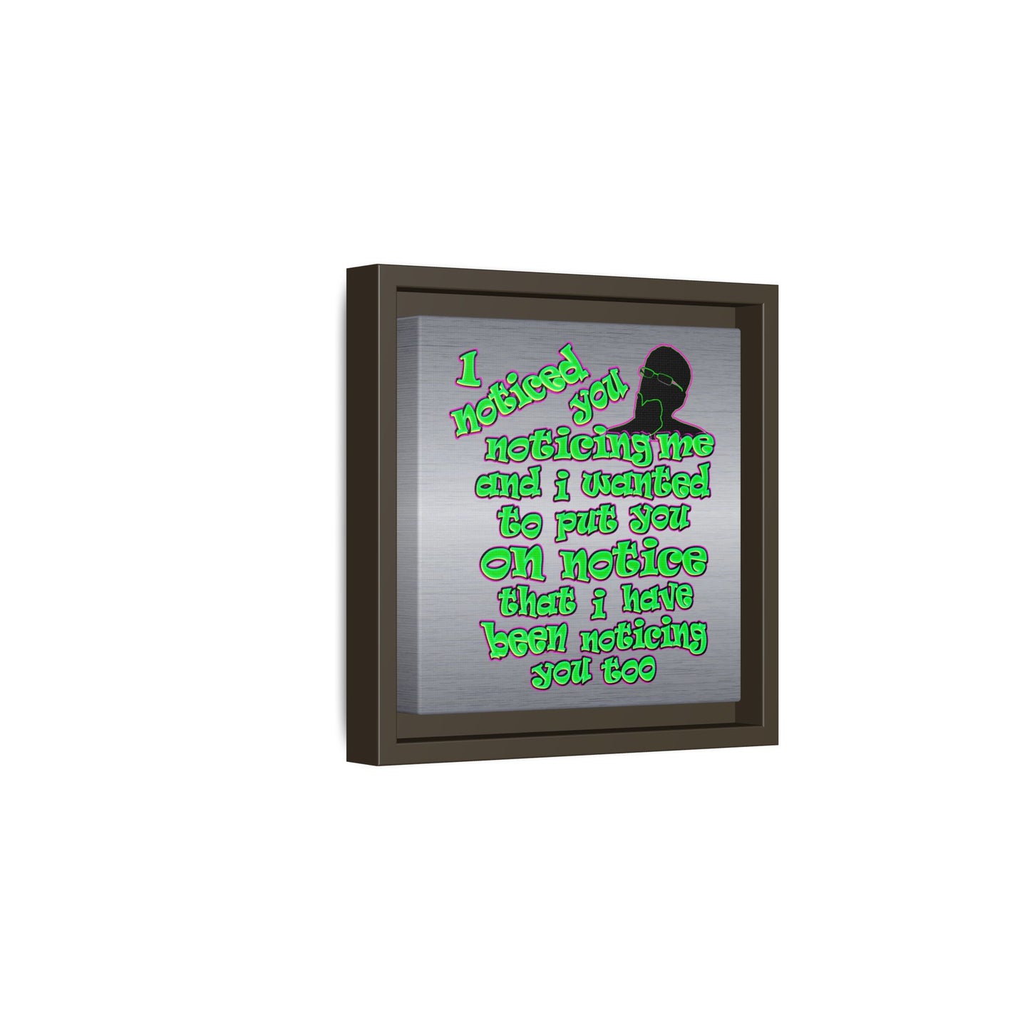 noticed you noticing - framed canvas art (brushed nickel)