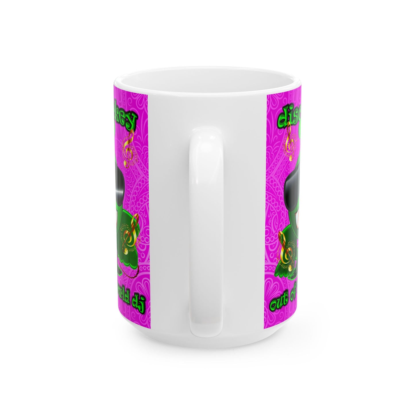 disc jockey - White Mug (pink swirl)