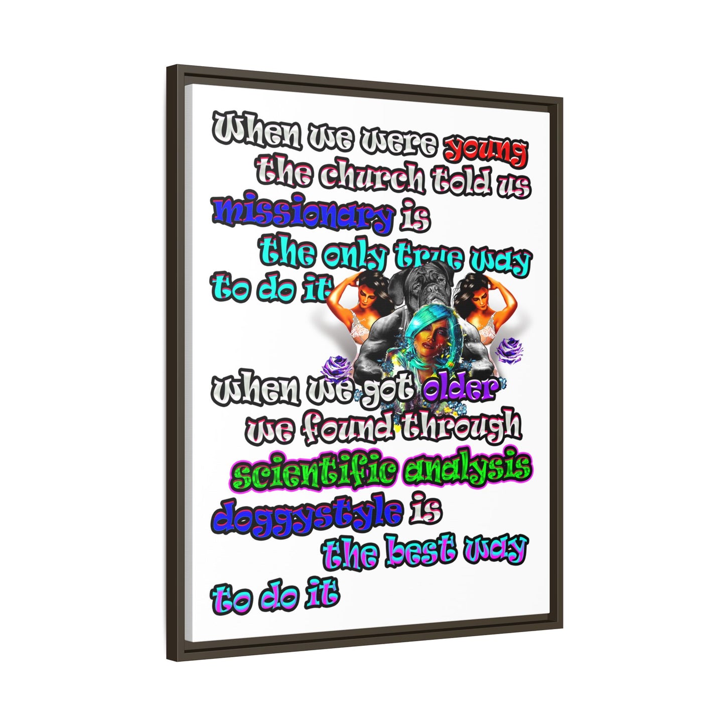 doggystyle - framed canvas art (white)