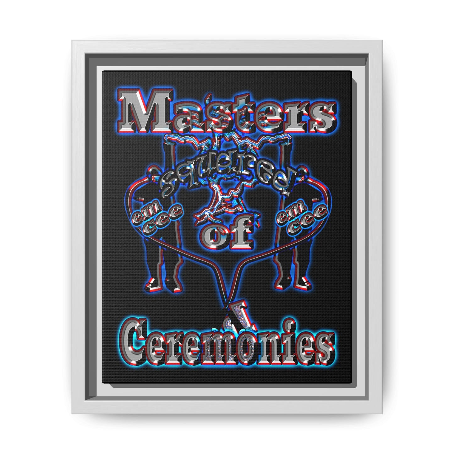 em cee squared - framed canvas art (black)