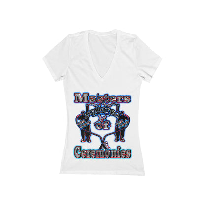 em cee squared - Women's Jersey Short Sleeve Deep V-Neck Tee