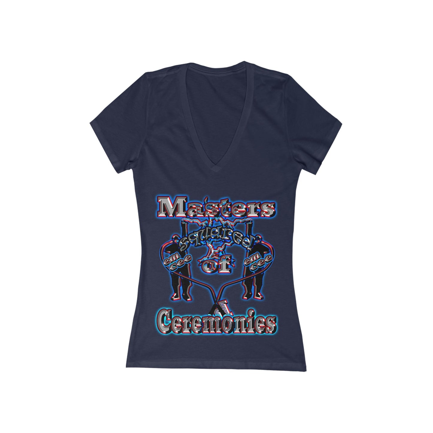 em cee squared - Women's Jersey Short Sleeve Deep V-Neck Tee