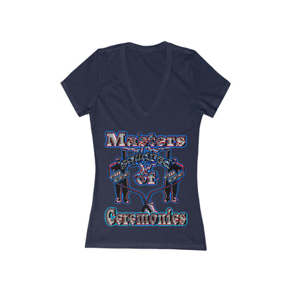 em cee squared - Women's Jersey Short Sleeve Deep V-Neck Tee