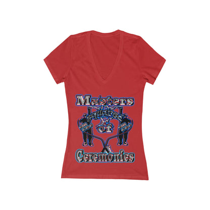em cee squared - Women's Jersey Short Sleeve Deep V-Neck Tee