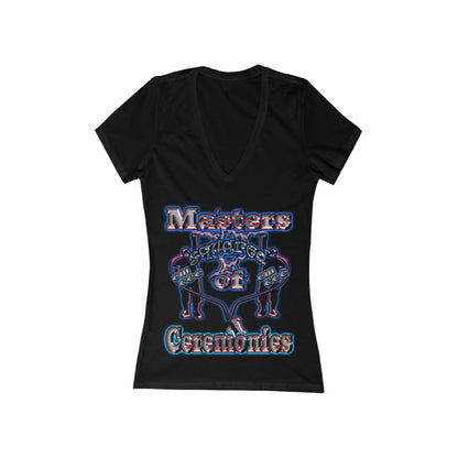 em cee squared - Women's Jersey Short Sleeve Deep V-Neck Tee