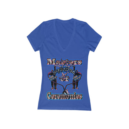 em cee squared - Women's Jersey Short Sleeve Deep V-Neck Tee