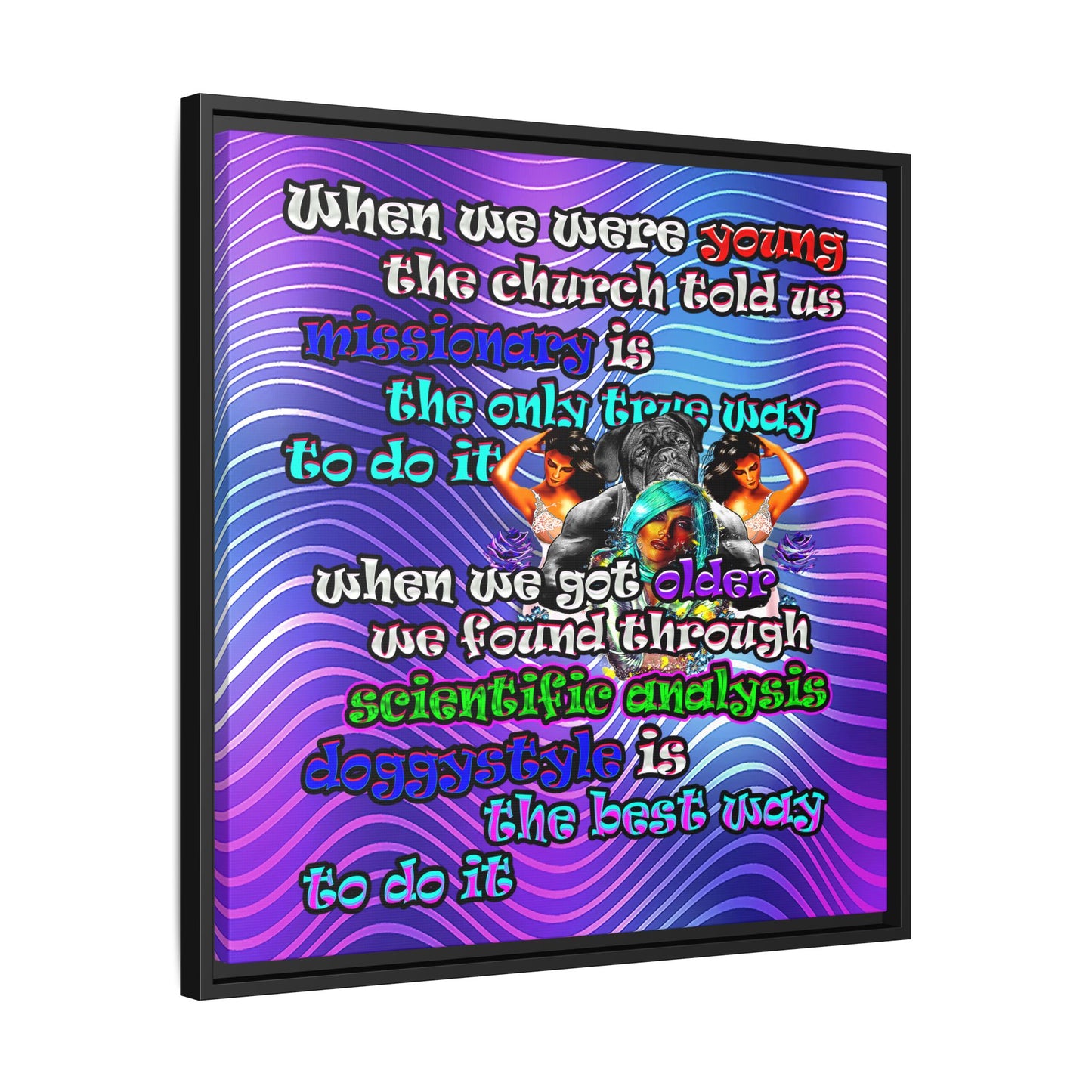 doggystyle - framed canvas art (purple wave)