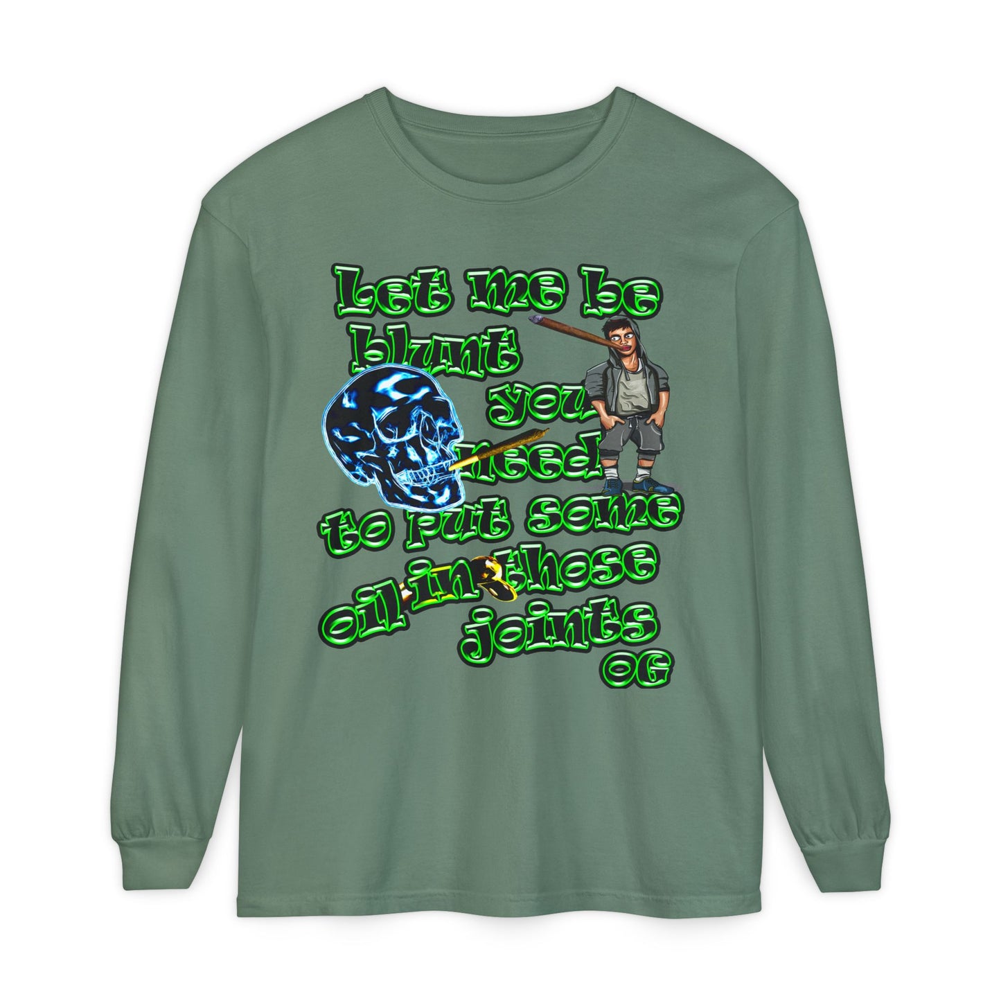 og - Unisex Garment-dyed Long Sleeve T-Shirt