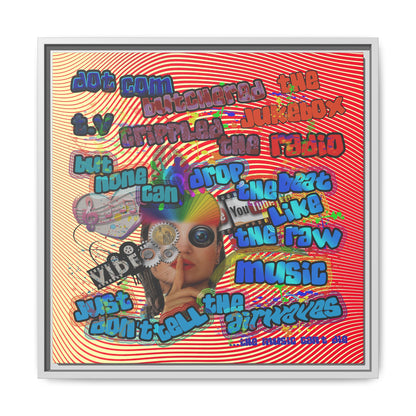 drop the beat - framed canvas art (yellow-orange wave)