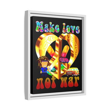 love peace - framed canvas art (black)