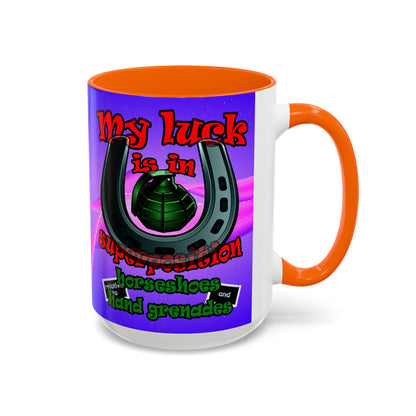 my luck - Accent Mug (purple-pink wave)