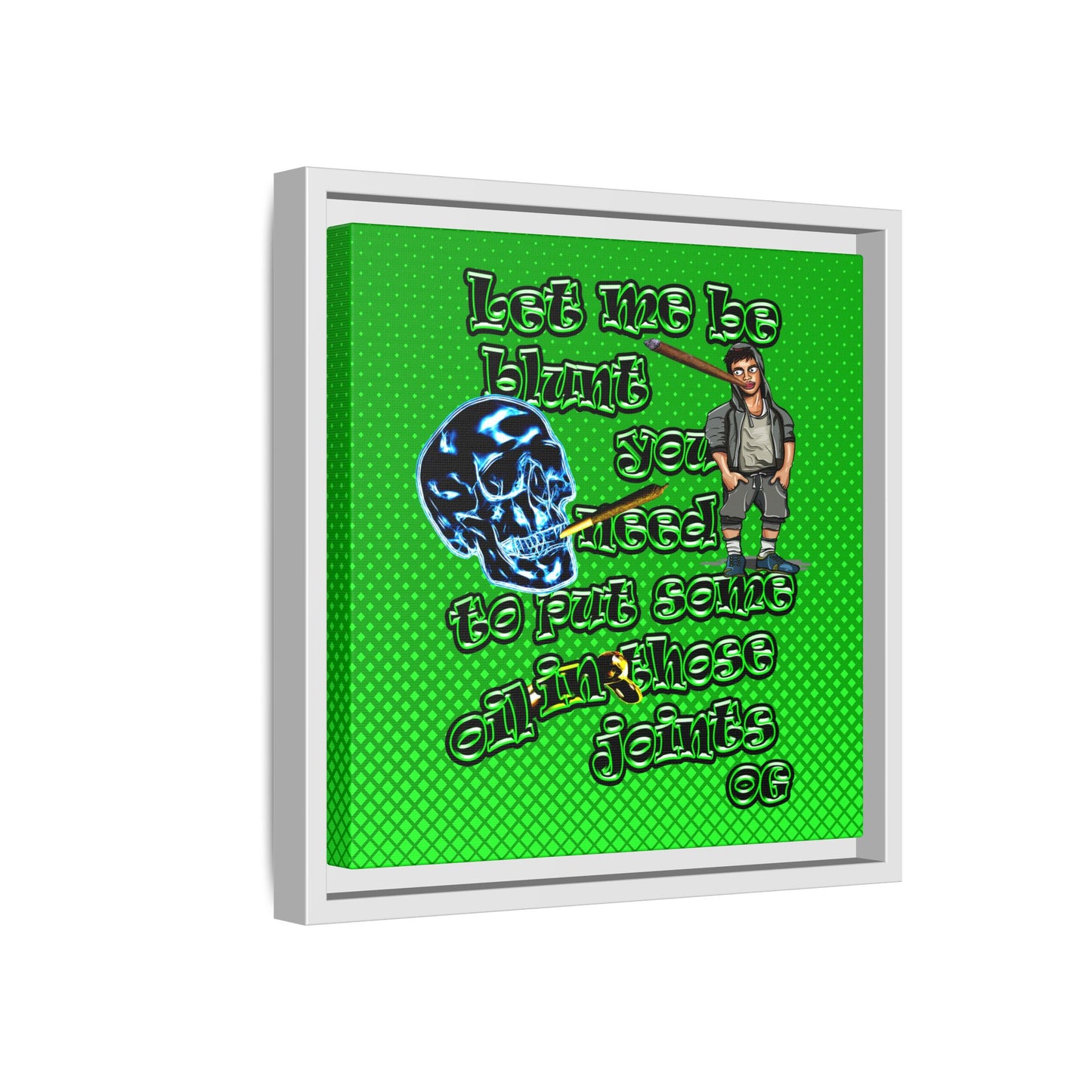 og - framed canvas art (logo green)
