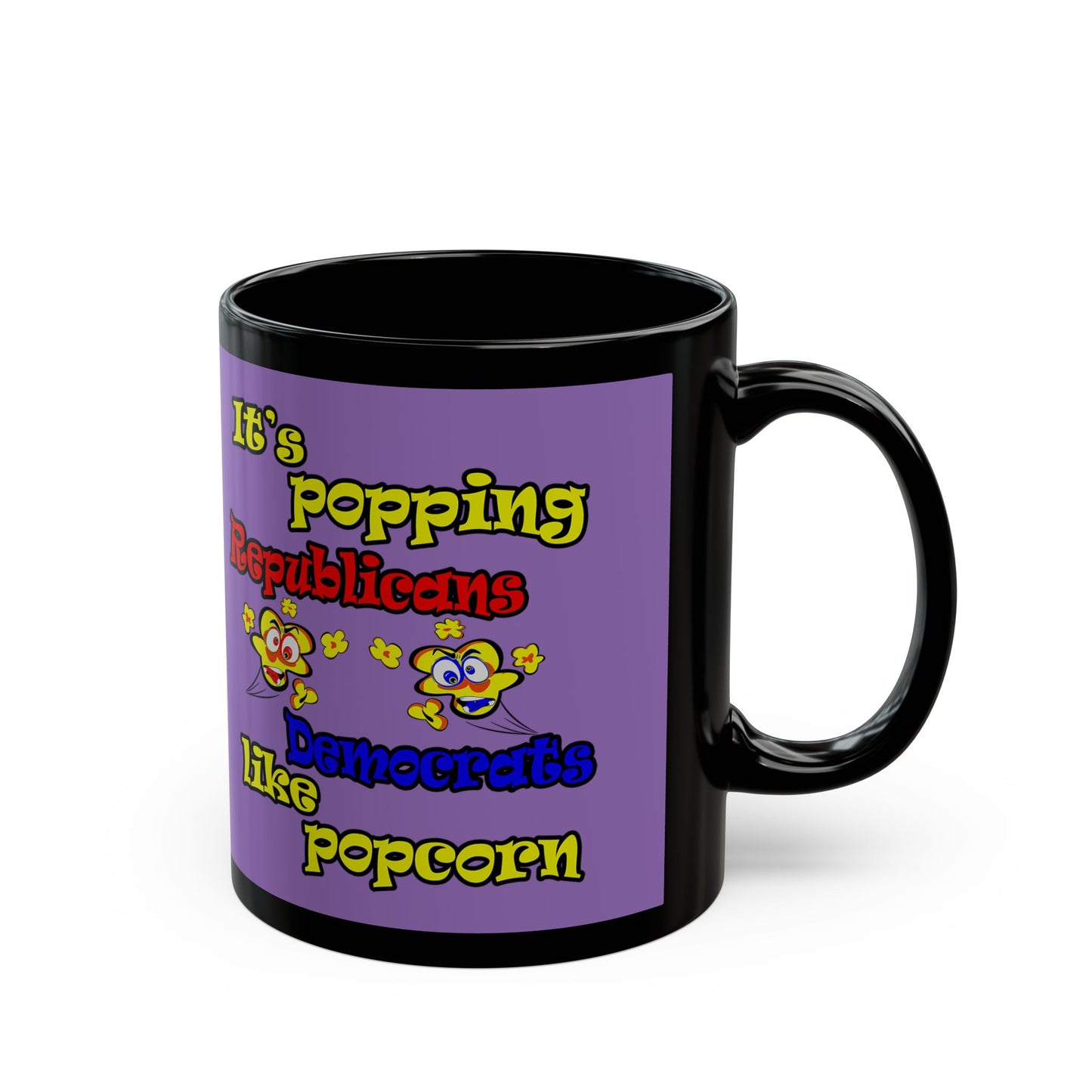 popping like popcorn - Black Mug (light purple)