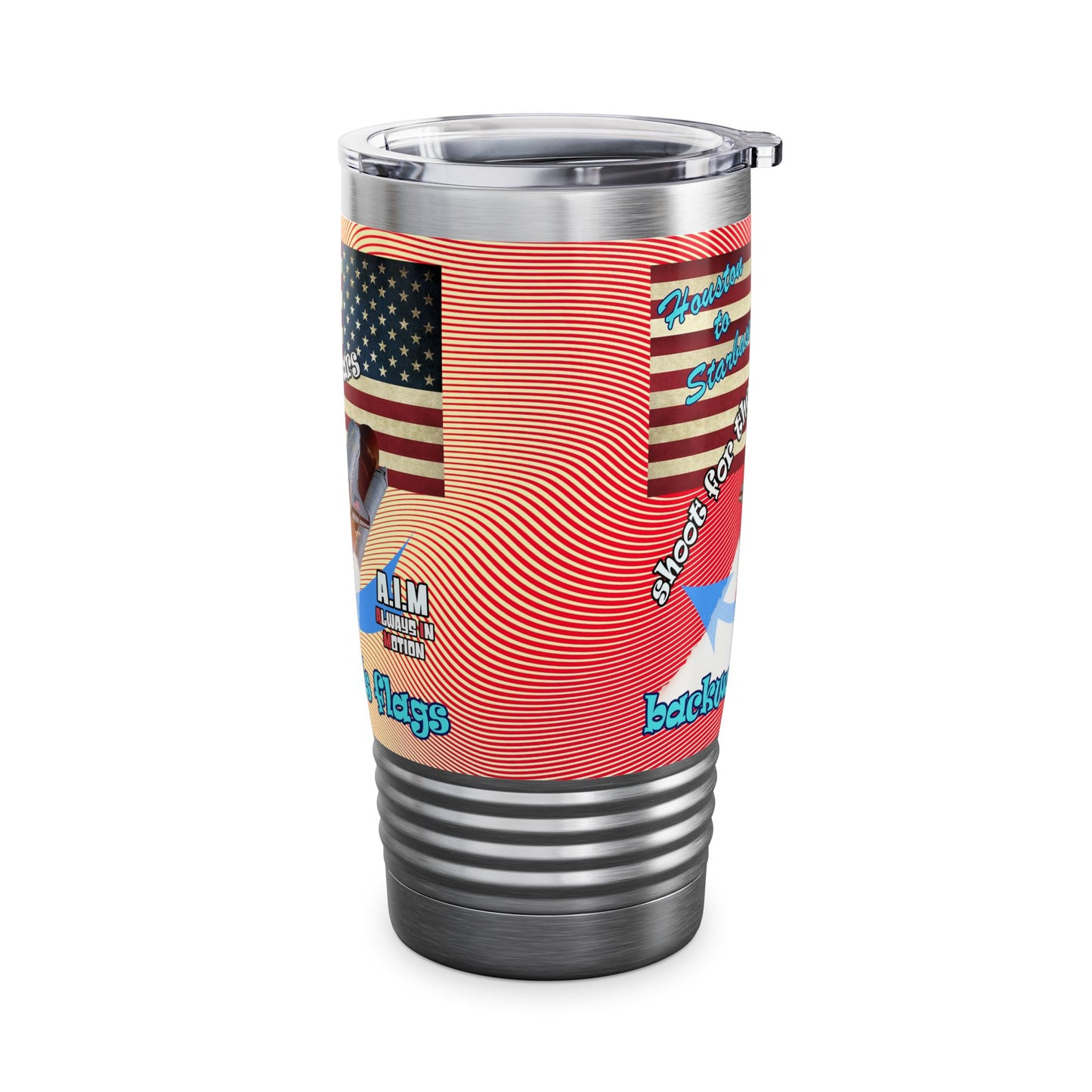 shoot for the stars - Ringneck Tumbler, 20oz (yellow-orange wave)