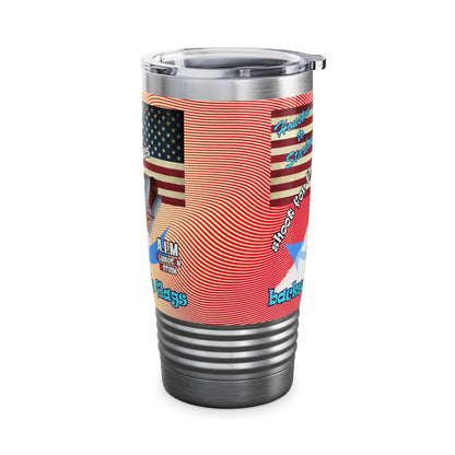 shoot for the stars - Ringneck Tumbler, 20oz (yellow-orange wave)