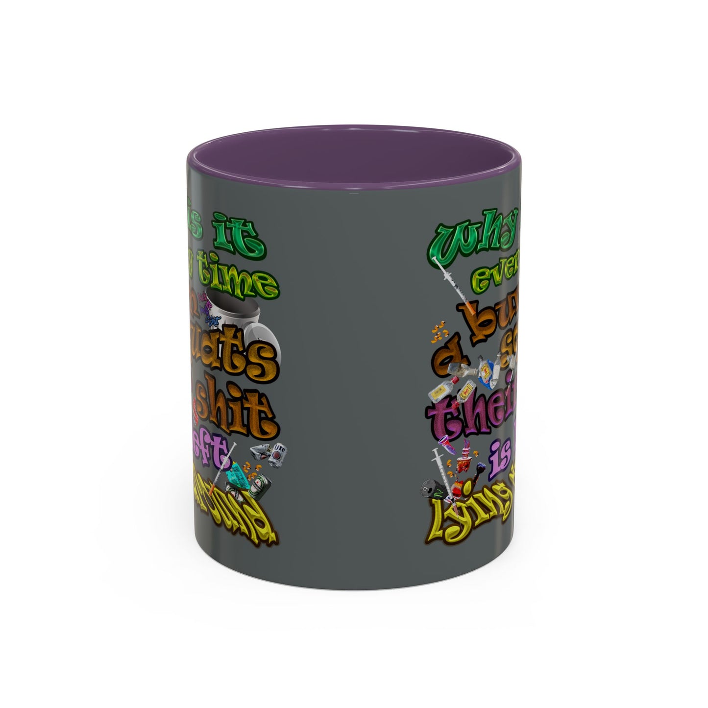 the bum's shit - Accent Mug (dark grey)