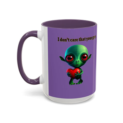 I don't care that your grey - Accent Mug (light purple)