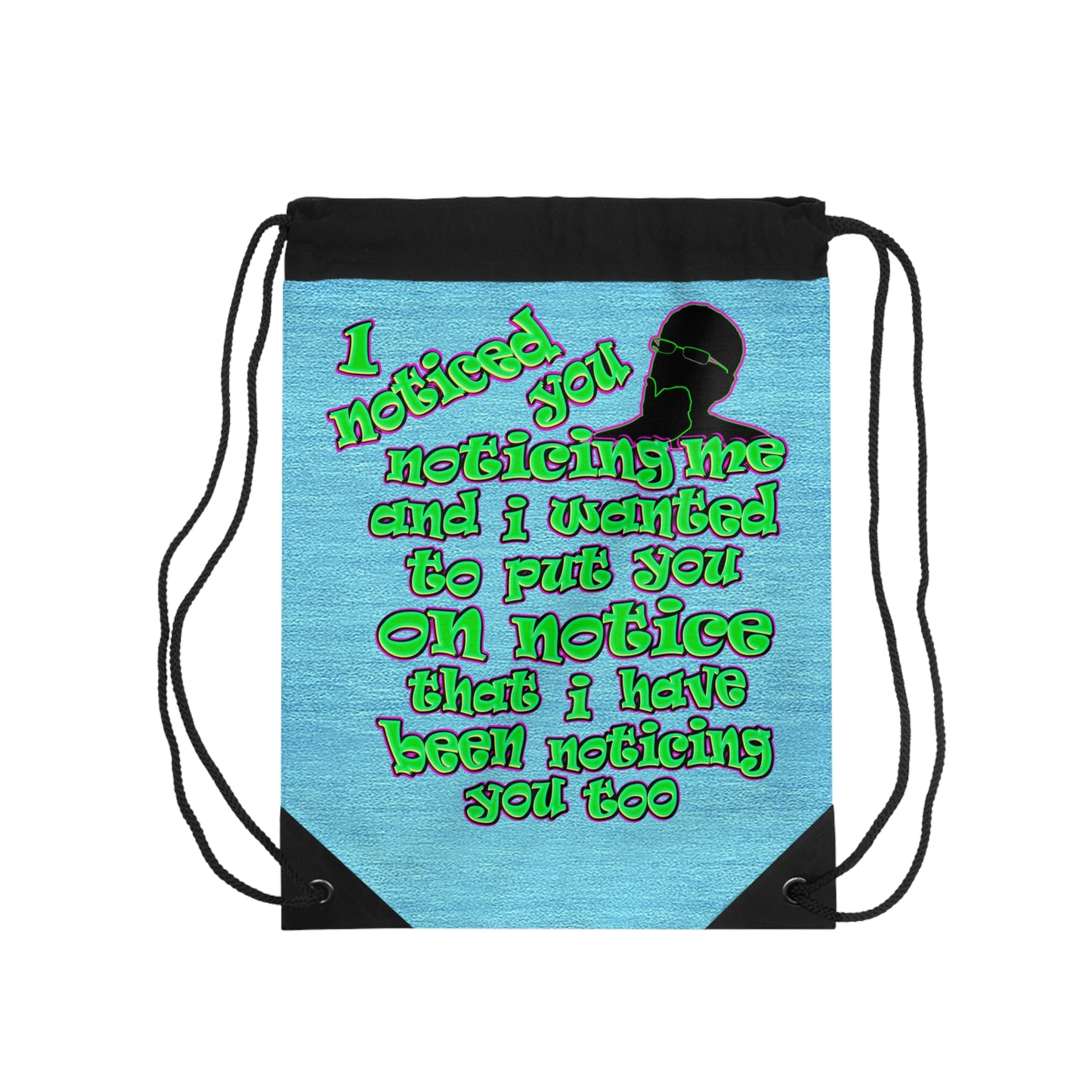 noticed you noticing - Drawstring Bag (faded blue)