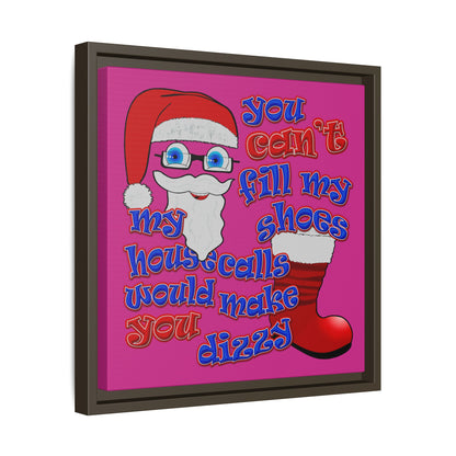 santa's shoes - framed canvas art (pink)