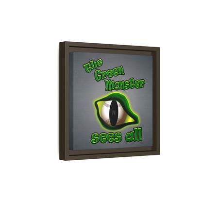 green monster - framed canvas art (grey-light grey)