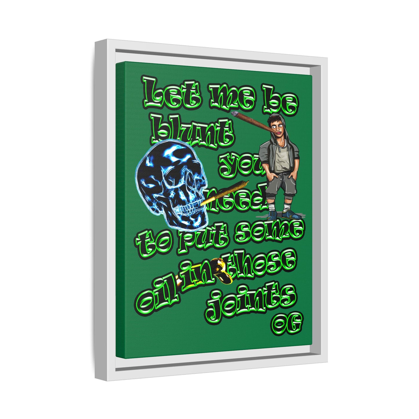 og - framed canvas art (dark green)
