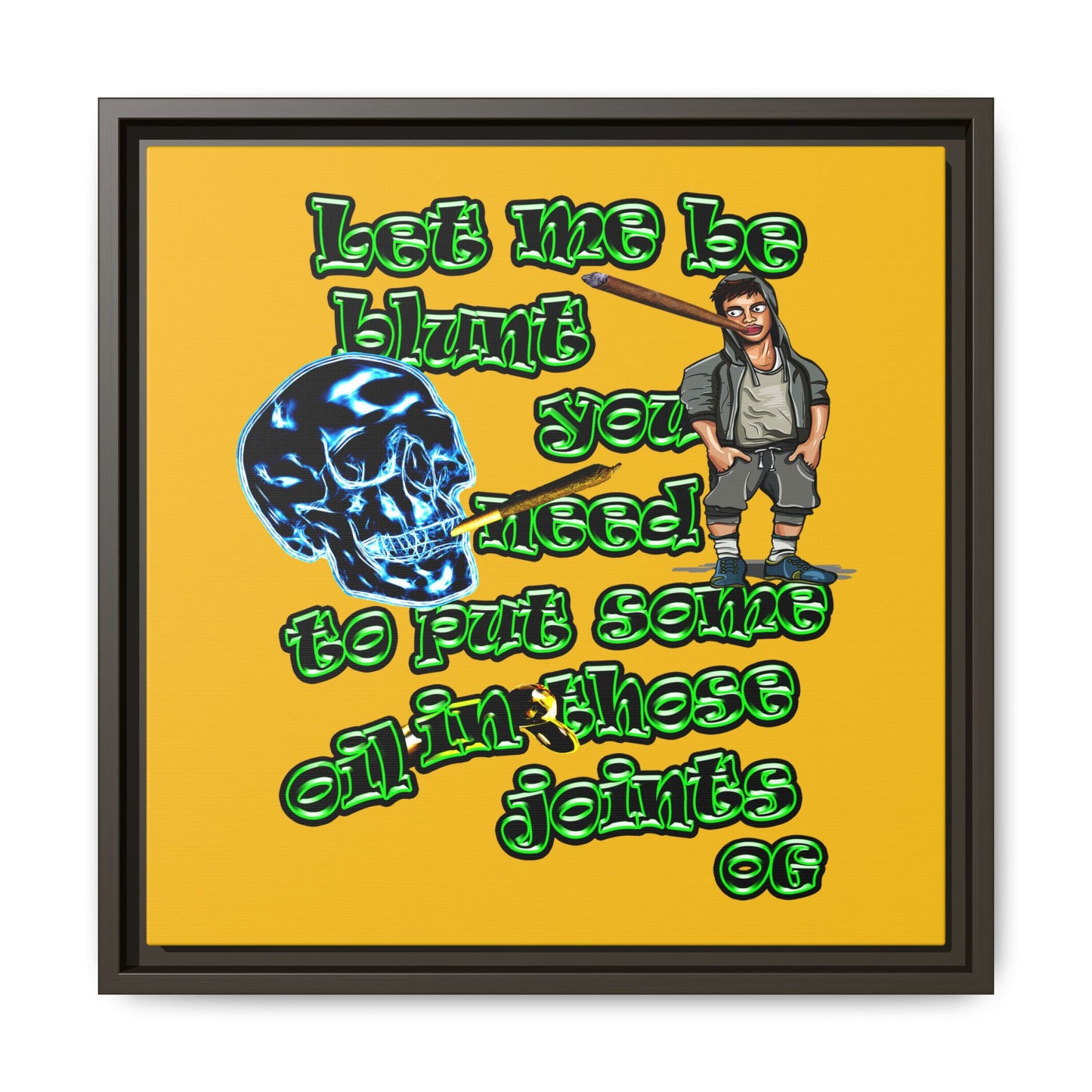 og - framed canvas art (yellow)