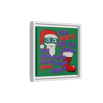 santa's shoes - framed canvas art (dark green)