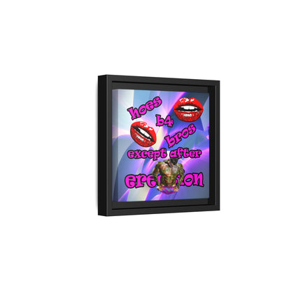 hoes b4 bros - framed canvas art (grey-pink wave)