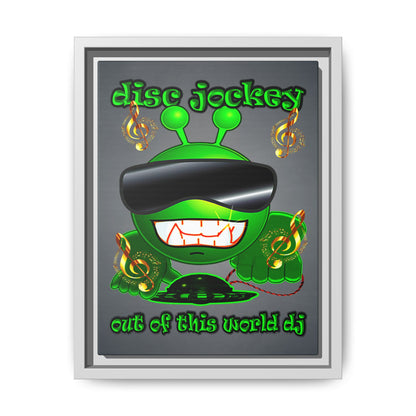 disc jockey - framed canvas art (grey-light grey)