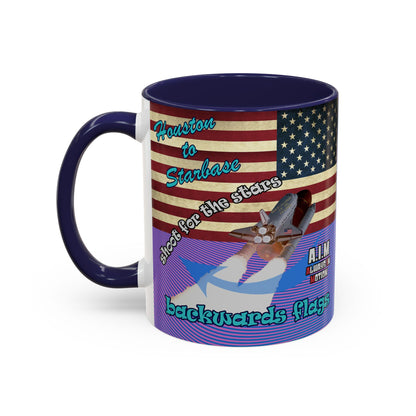 shoot for the stars - Accent Mug (light blue-purple wave)