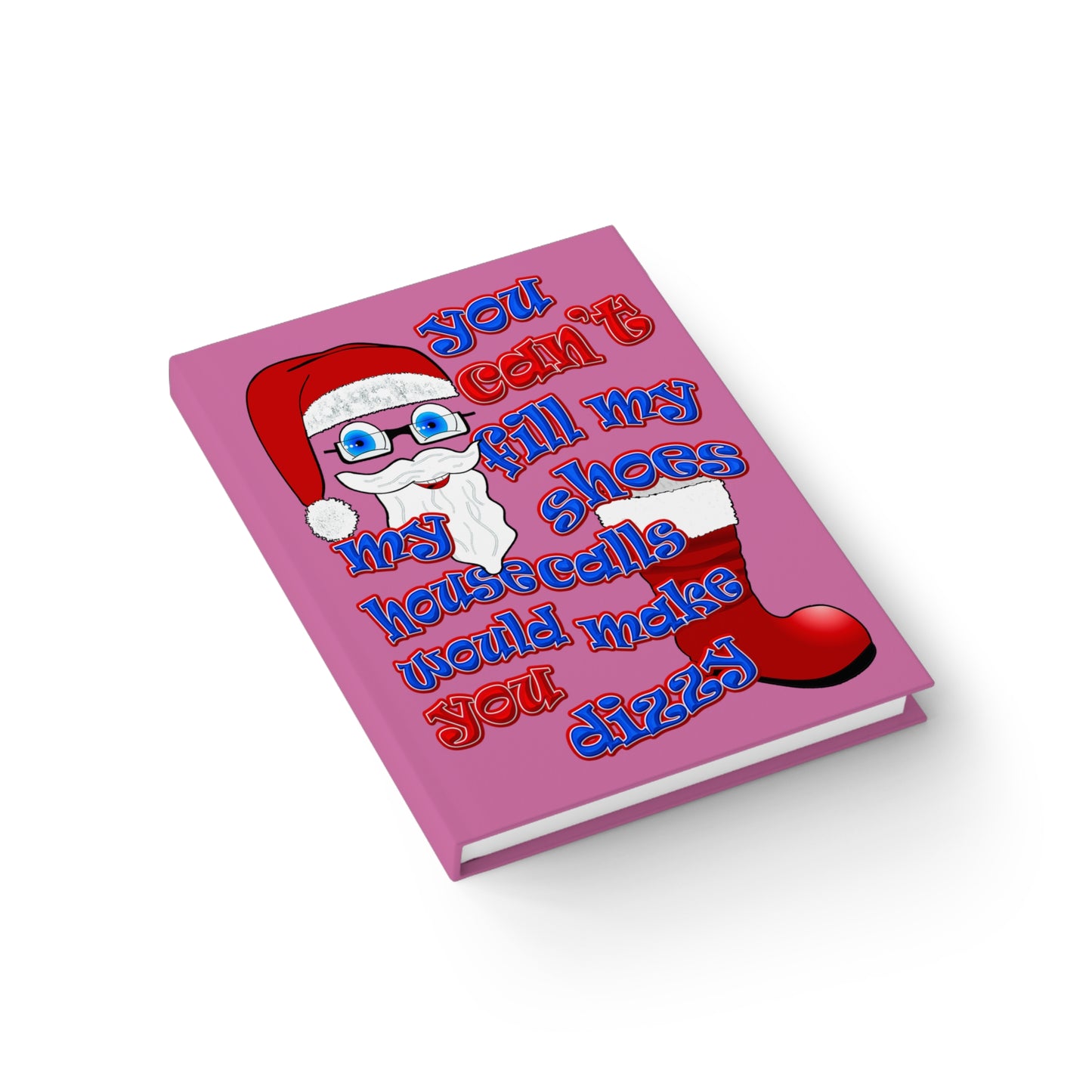 santa's shoes - journal-blank (light pink)