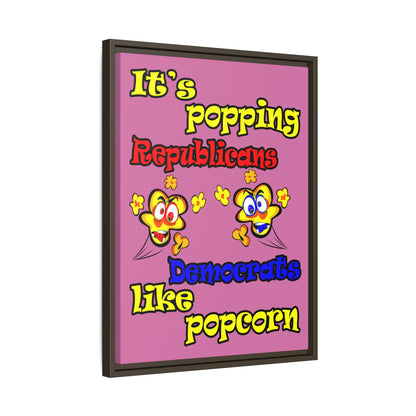 popping like popcorn - framed canvas art (light pink)