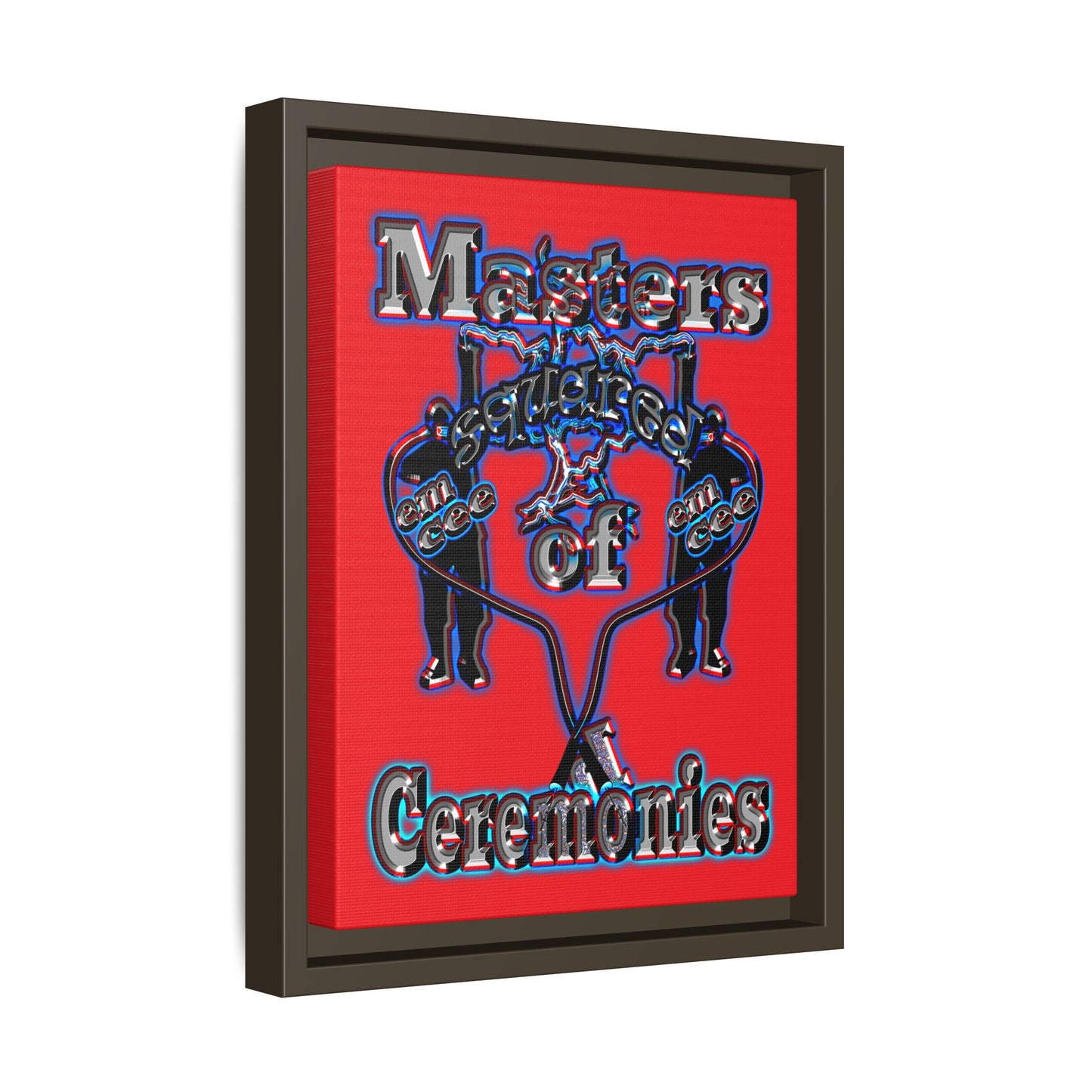 em cee squared - framed canvas art (red)