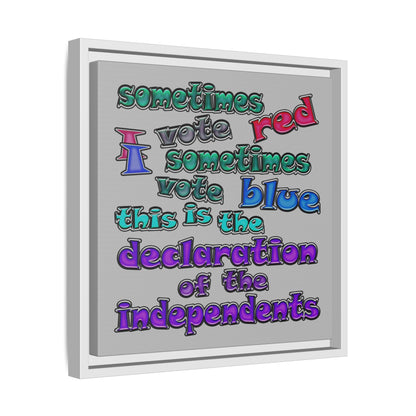 declaration of the independents - framed canvas art (light grey)