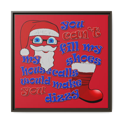 santa's shoes - framed canvas art (dark red)