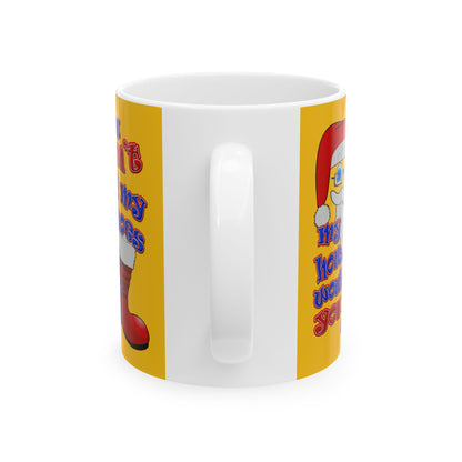 santa's shoes - White Mug (yellow)